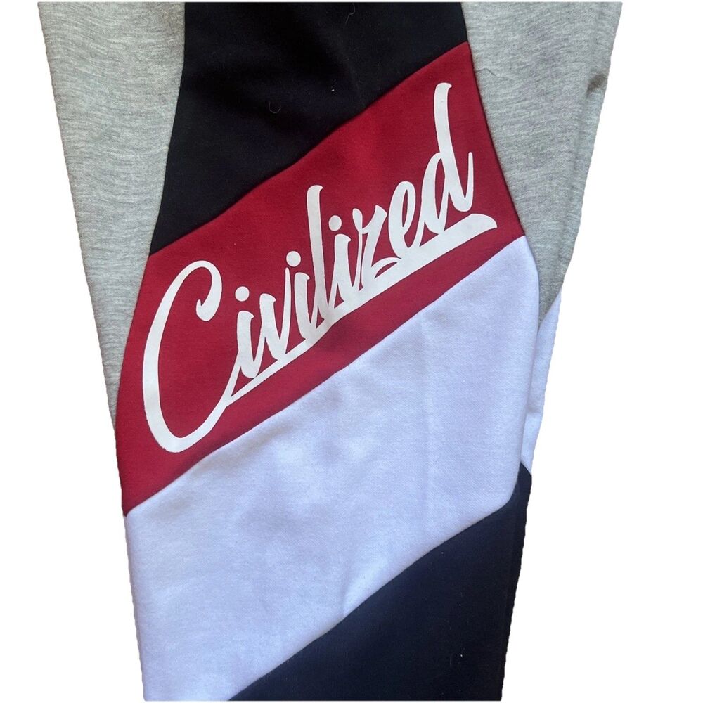 CivilizeD Colorblock Drawstring Pants Black Red White Gray Mens Medium